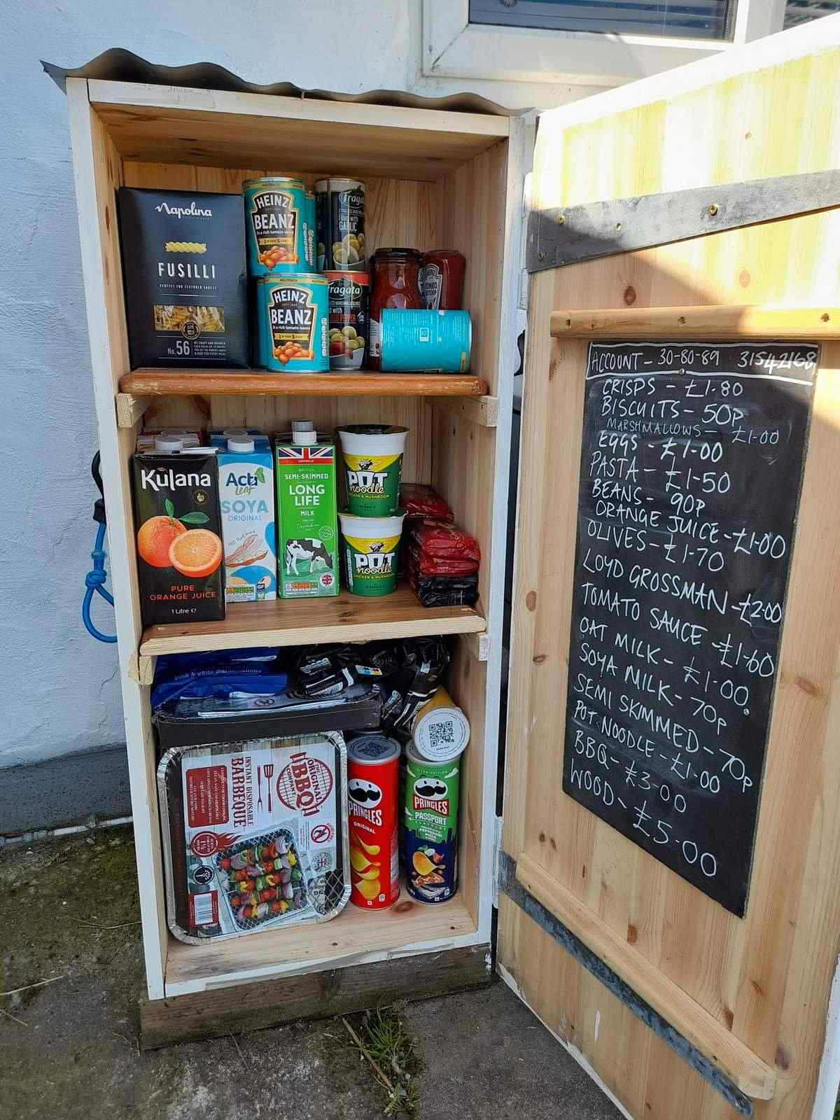 Treguth Glamping Honesty Shop in Cornwall