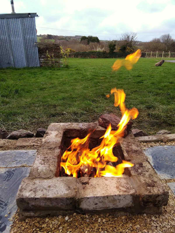 Treguth Glamping Relaxing Firepit
